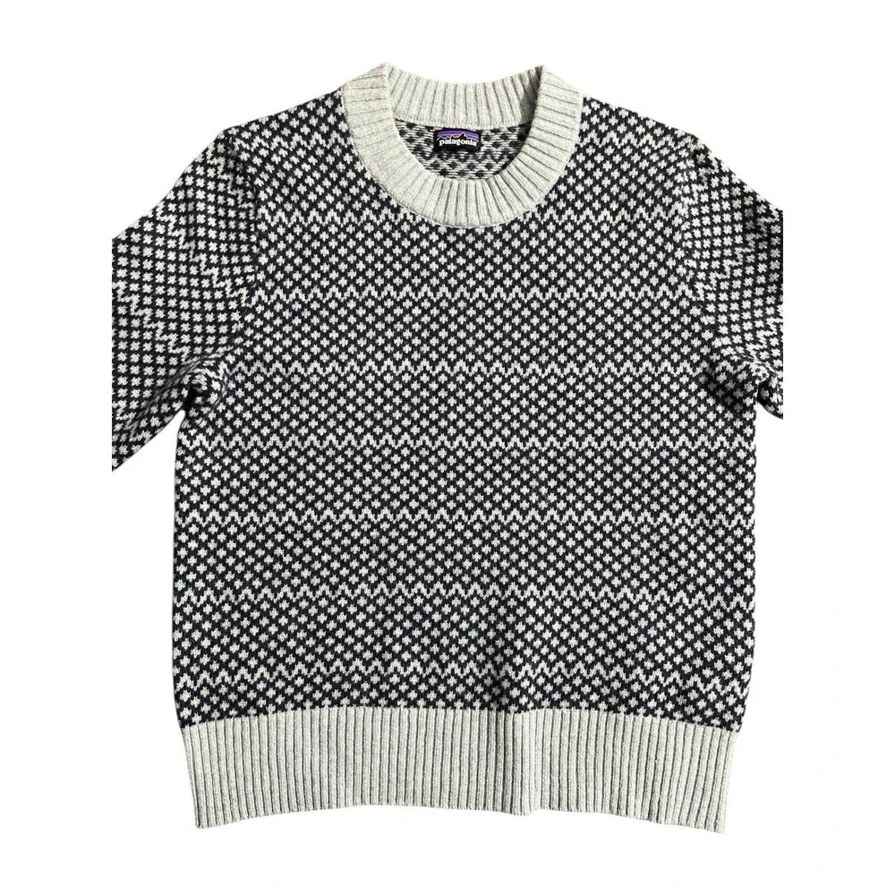 Patagonia Women Recycled Blend Crewneck Swtr Snowdrift Thermal Blue - Picture 2 of 9